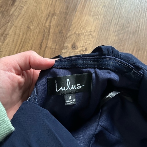 LULU’S Harmonious Love Navy Blue Off The Shoulder Maxi Dress - Picture 4 of 4